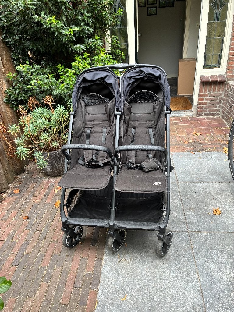 Deryan Rolo X2 Duo Buggy Zwart, Kinderen en Baby's, Buggy's, Ophalen, Gebruikt, Verstelbare rugleuning
