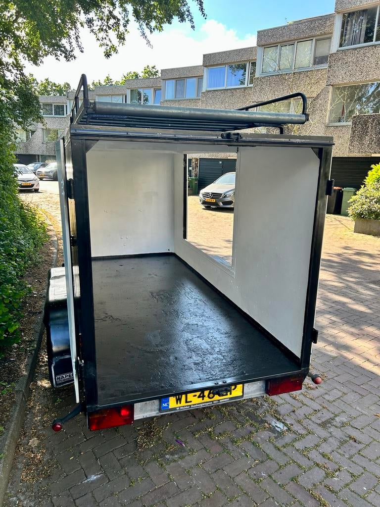 Geremde 2 asser, gesloten aanhangwagen met imperiaal, Auto diversen, Aanhangers en Bagagewagens, Ophalen, Gebruikt
