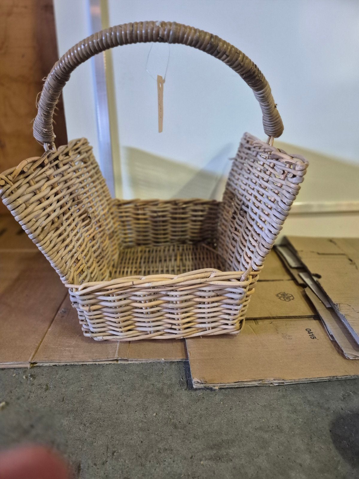 Vintage rieten picknickmand met handvat, Ophalen, Nieuw, Zonder inhoud