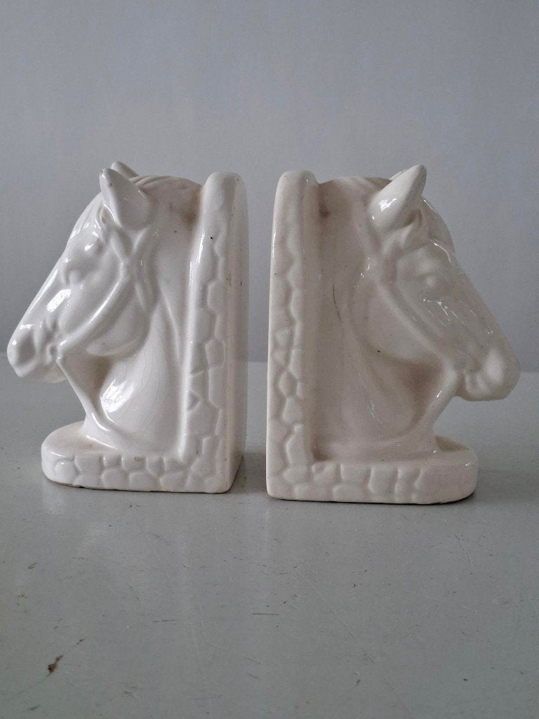 vintage set boekensteunen paarden hoofd retro jaren 70-80, Ophalen of Verzenden, Huis en Inrichting