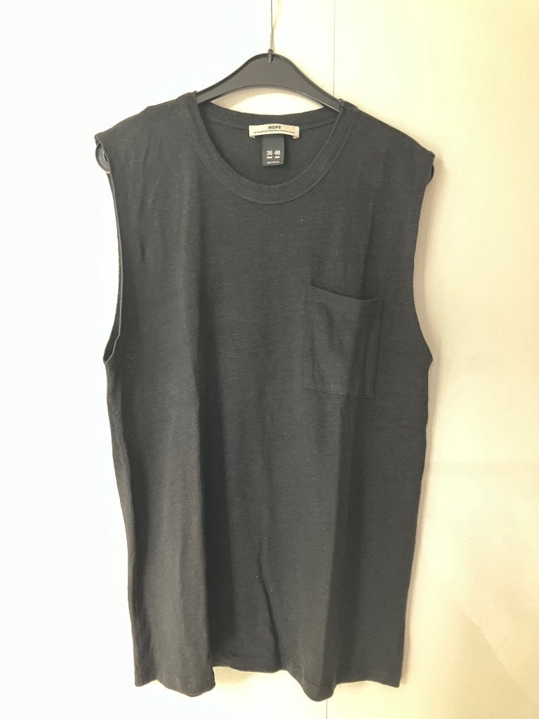 Hope mouwloos T-shirt met borstzak - Zwart, Kleding | Dames, Zwart, Ophalen of Verzenden, Zo goed als nieuw, Hope