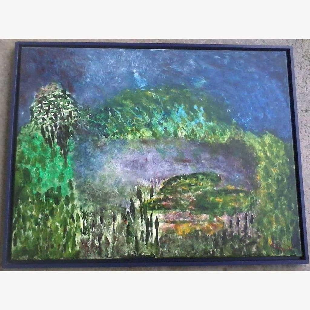 Schilderij 60x80 gesigneerd "Henny '99" express./impress. r8, Antiek en Kunst, Ophalen of Verzenden