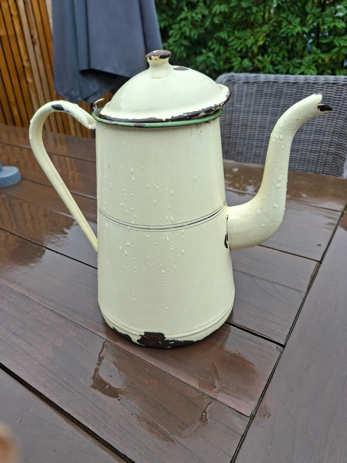 Vintage emaille koffiekan - 31cm hoog, Ophalen of Verzenden