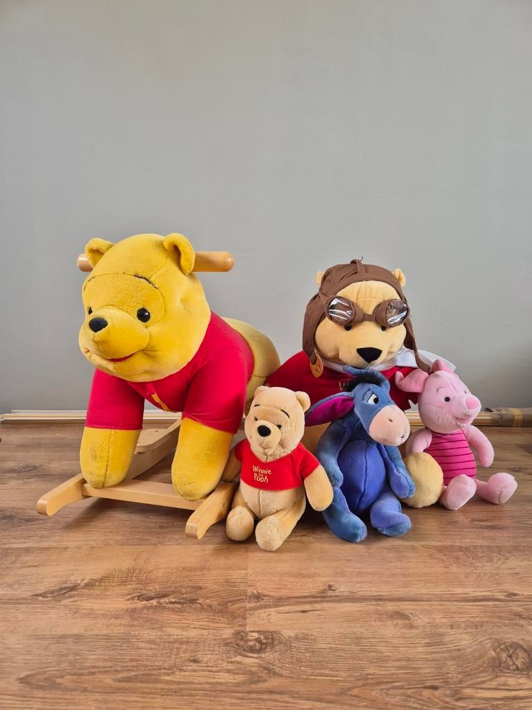 Winnie de Poeh Schommelpaard en Knuffels Set, Disney, Geel, Beer, Ophalen of Verzenden