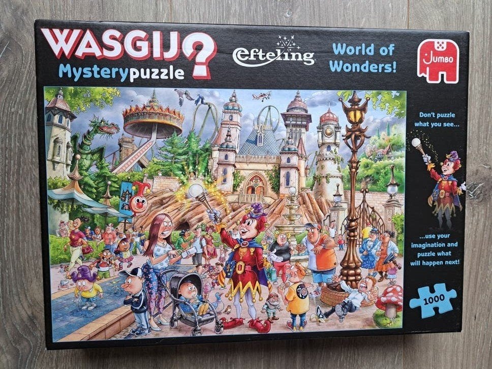 WASGIJ? Mysterypuzzel Efteling World of Wonders 1000 stukjes, Ophalen of Verzenden, 500 t/m 1500 stukjes, Zo goed als nieuw