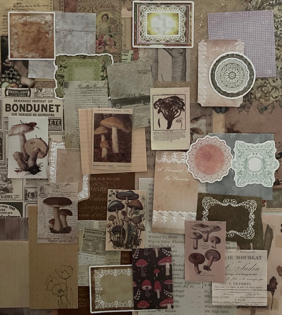 Scrapbooking paddenstoelen herfst papier, Verzenden, Nieuw, Papier of Karton
