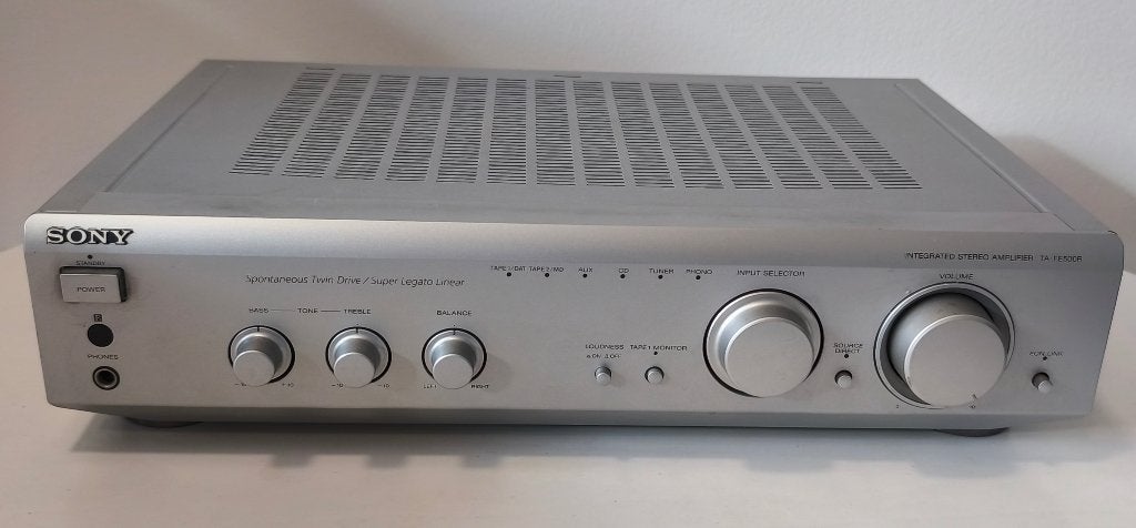Sony TA-FE500R Stereo Amplifier (Silver) with Phono Input, Gebruikt, Ophalen of Verzenden, Sony, Minder dan 60 watt