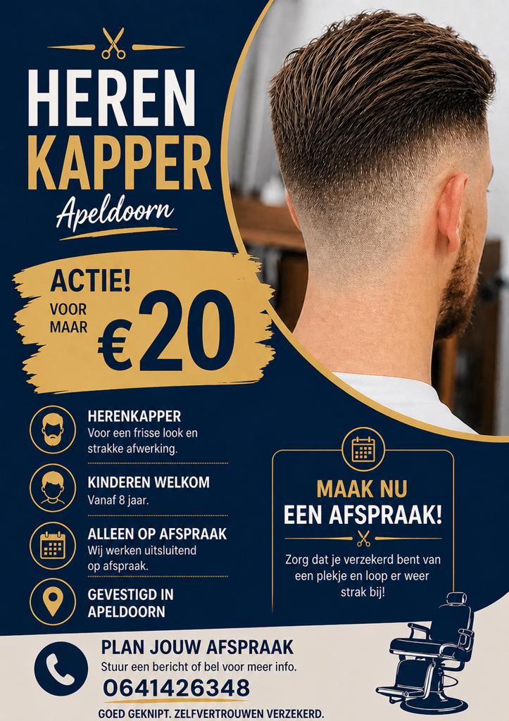 Kapper barber fade scheren knippen, Knippen