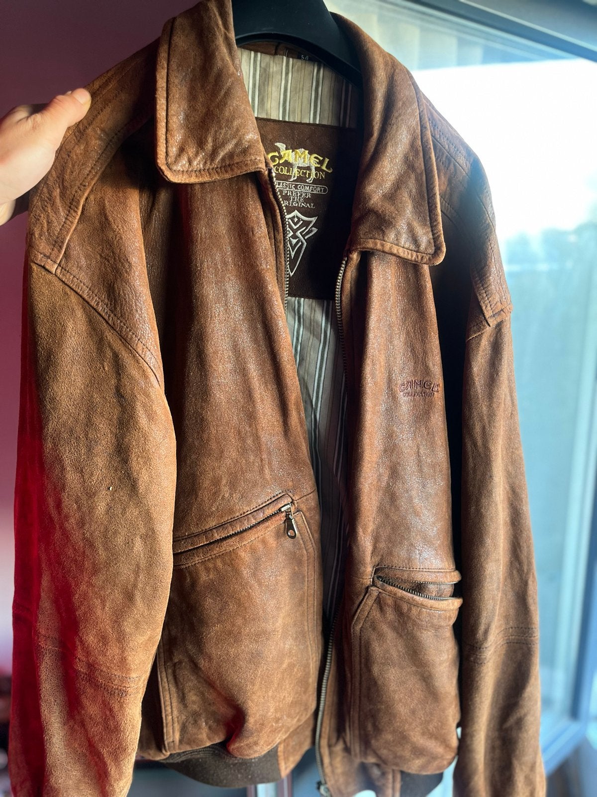 Vintage Camel Collection Leren Bomberjack, Ophalen of Verzenden, Gedragen, Overige maten, Bruin