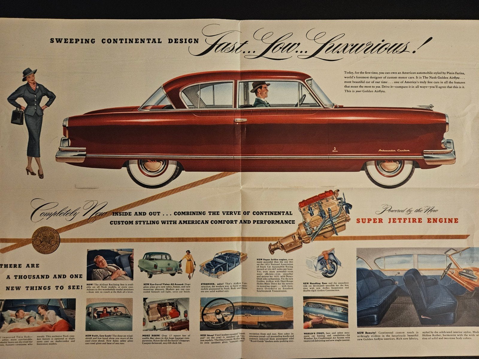 Brochure Nash Airflytes 1952 USA, Ophalen of Verzenden, Zo goed als nieuw, Overige merken