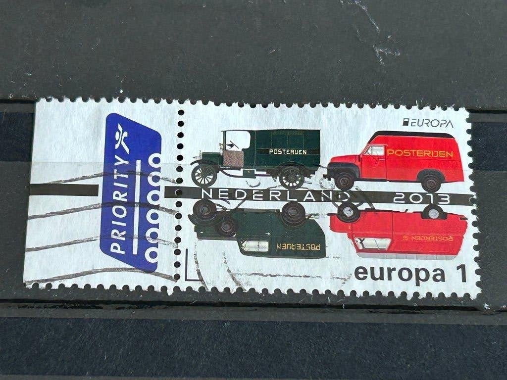 Nederland 2013, Zegel met tab. Postvervoer. Europa Zegel., Ophalen of Verzenden, Na 1940, Gestempeld