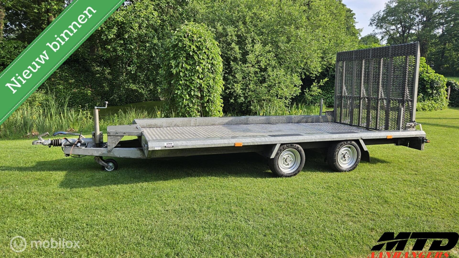Hapert machinetransporter XXL 423x190 3500kg lange klep, Auto diversen, Aanhangers en Bagagewagens, Gebruikt