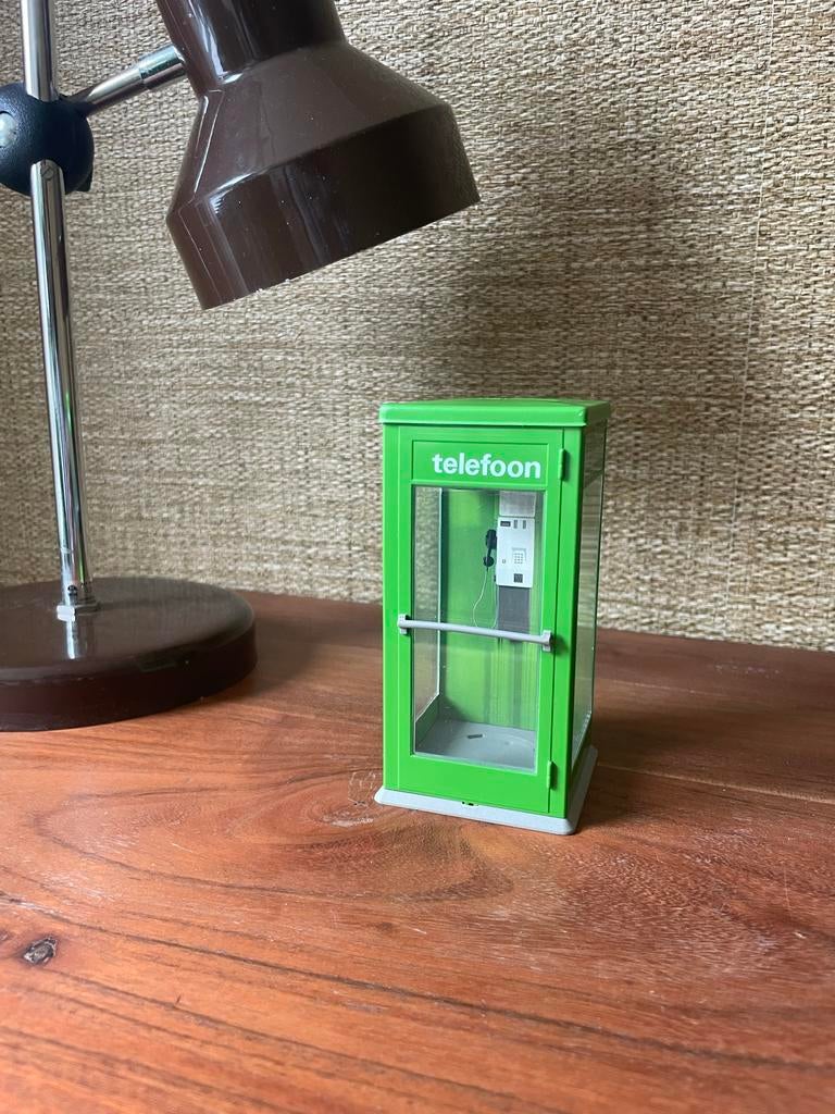 Retro PTT Telefooncel Spaarpot - Groen, Made in Holland, Ophalen of Verzenden, Gebruikt, Kunststof, Object of Gebouw
