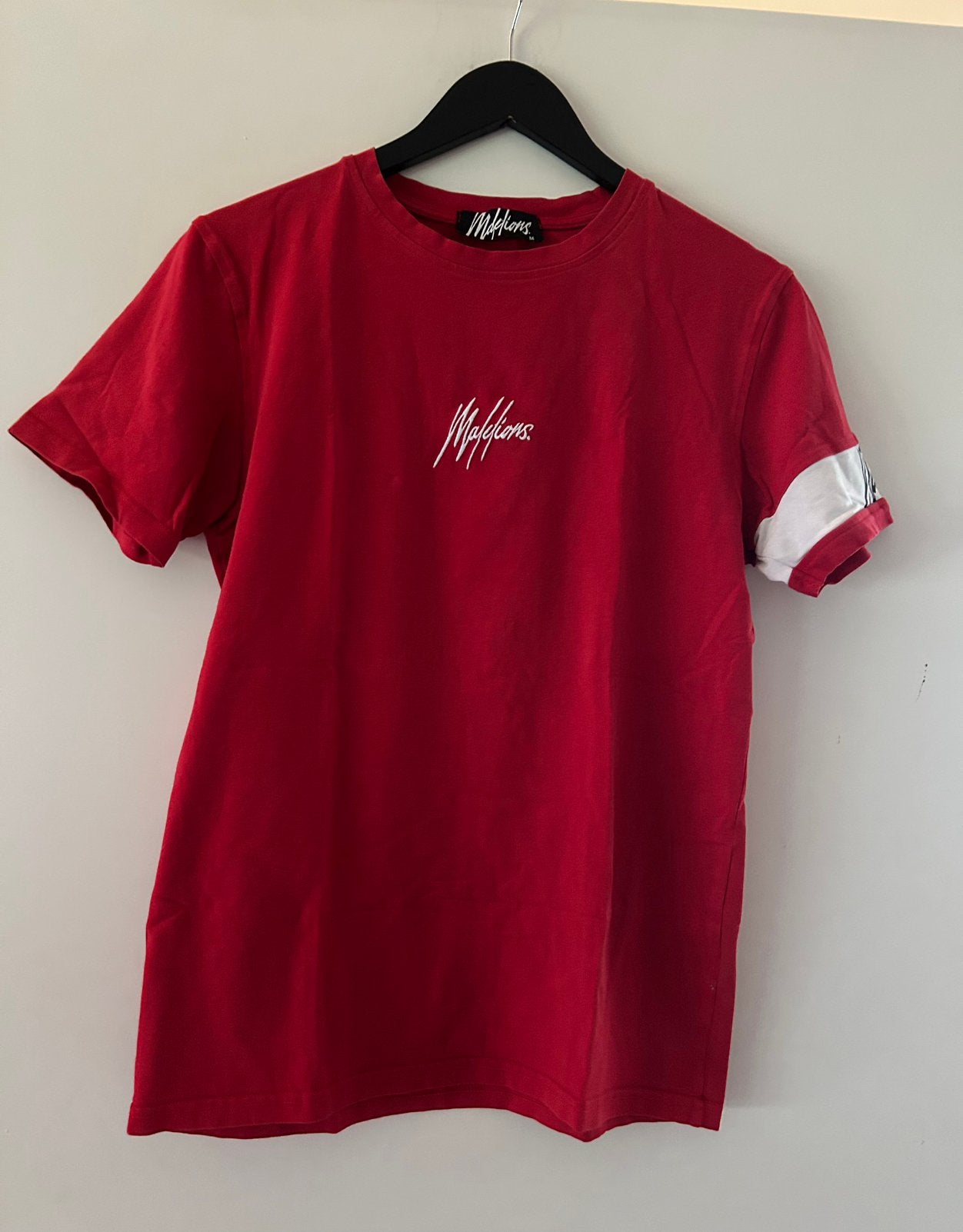 Malelions heren shirt rood, maat M, Maat 38/40 (M), Ophalen of Verzenden, Zo goed als nieuw, Korte mouw
