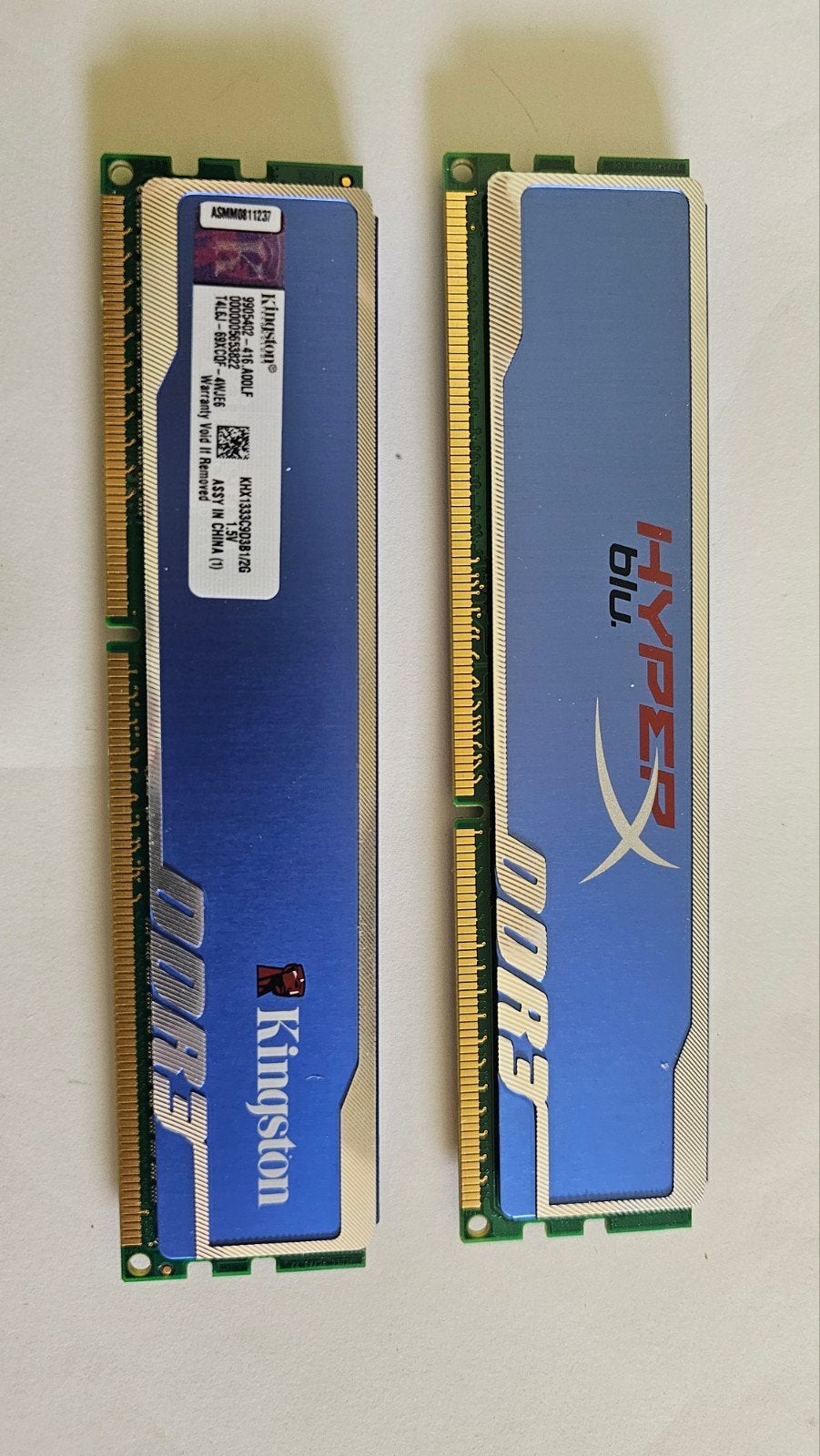 Kingston HyperX Blu DDR3 RAM - 2x2GB, Gebruikt, DDR3, Ophalen of Verzenden, Desktop