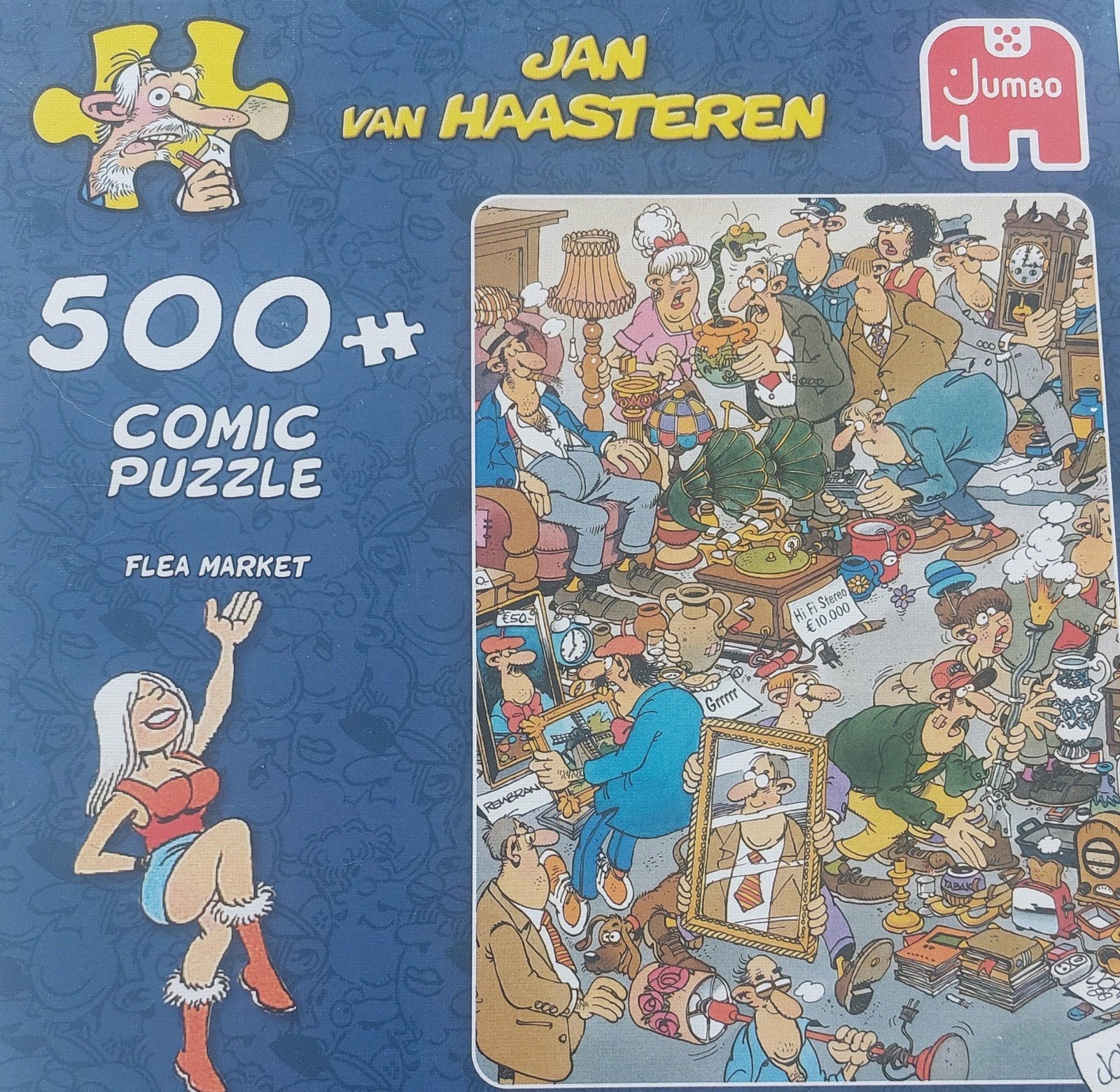 Jan van Haasteren Comic Puzzle - Vlooienmarkt (500+ stukjes), Ophalen of Verzenden, Zo goed als nieuw, 6 jaar of ouder