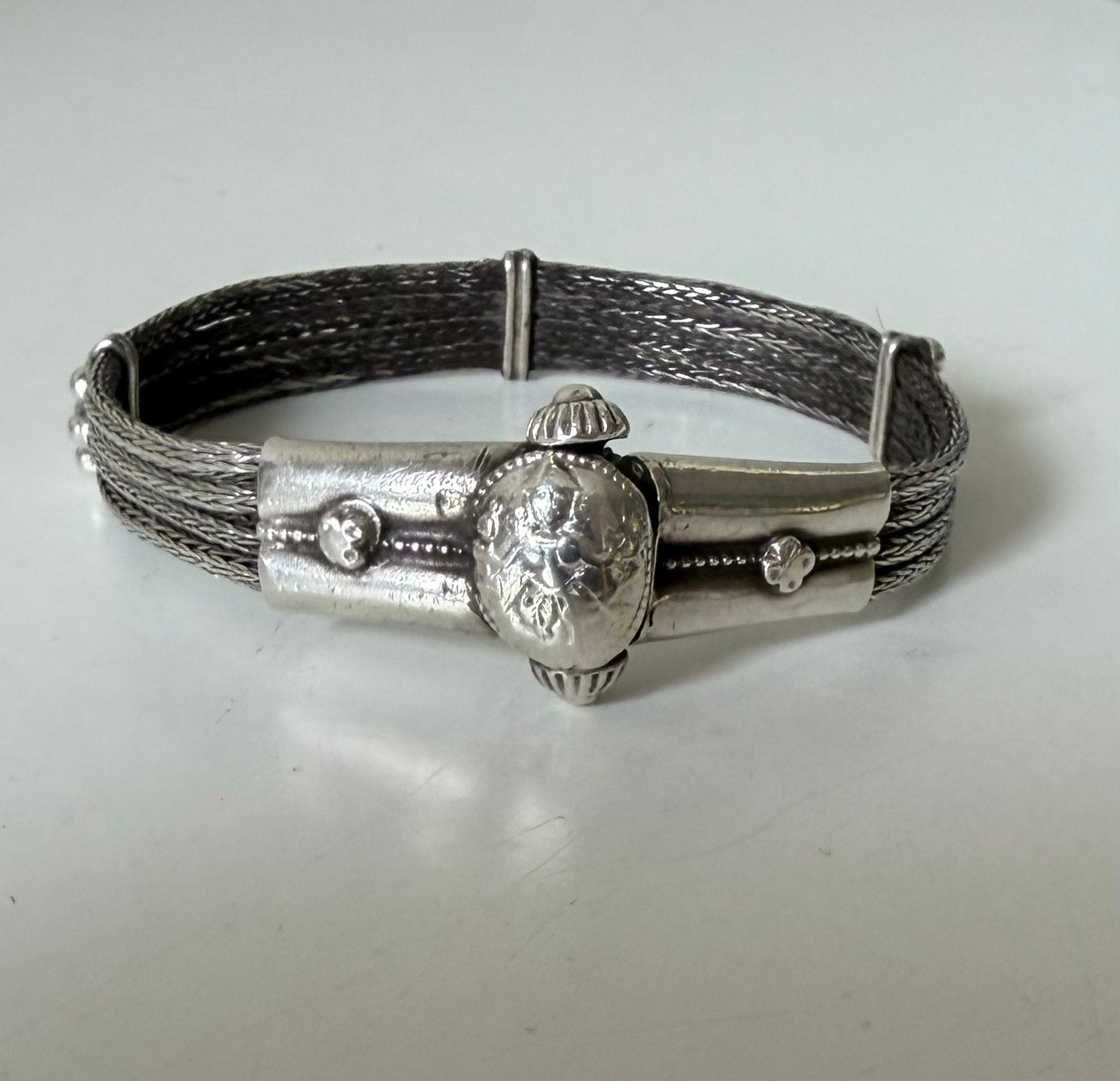 Zilveren handgemaakte armband uit India. M/V, Ophalen of Verzenden, Gebruikt, Zilver, Zilver