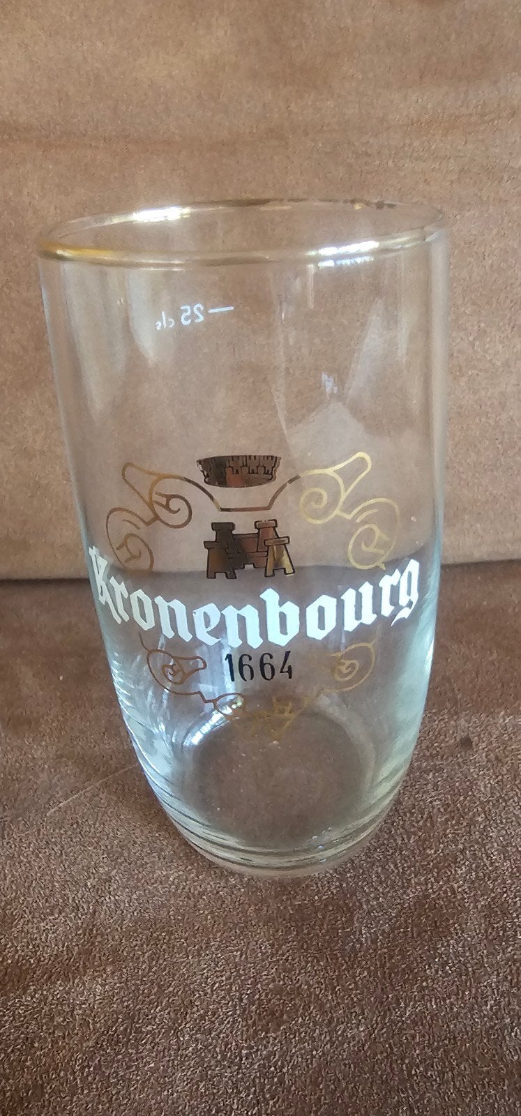 Vintage Kronenbourg 1664 Uit Frankrijk, Ophalen, Zo goed als nieuw, Bierglas