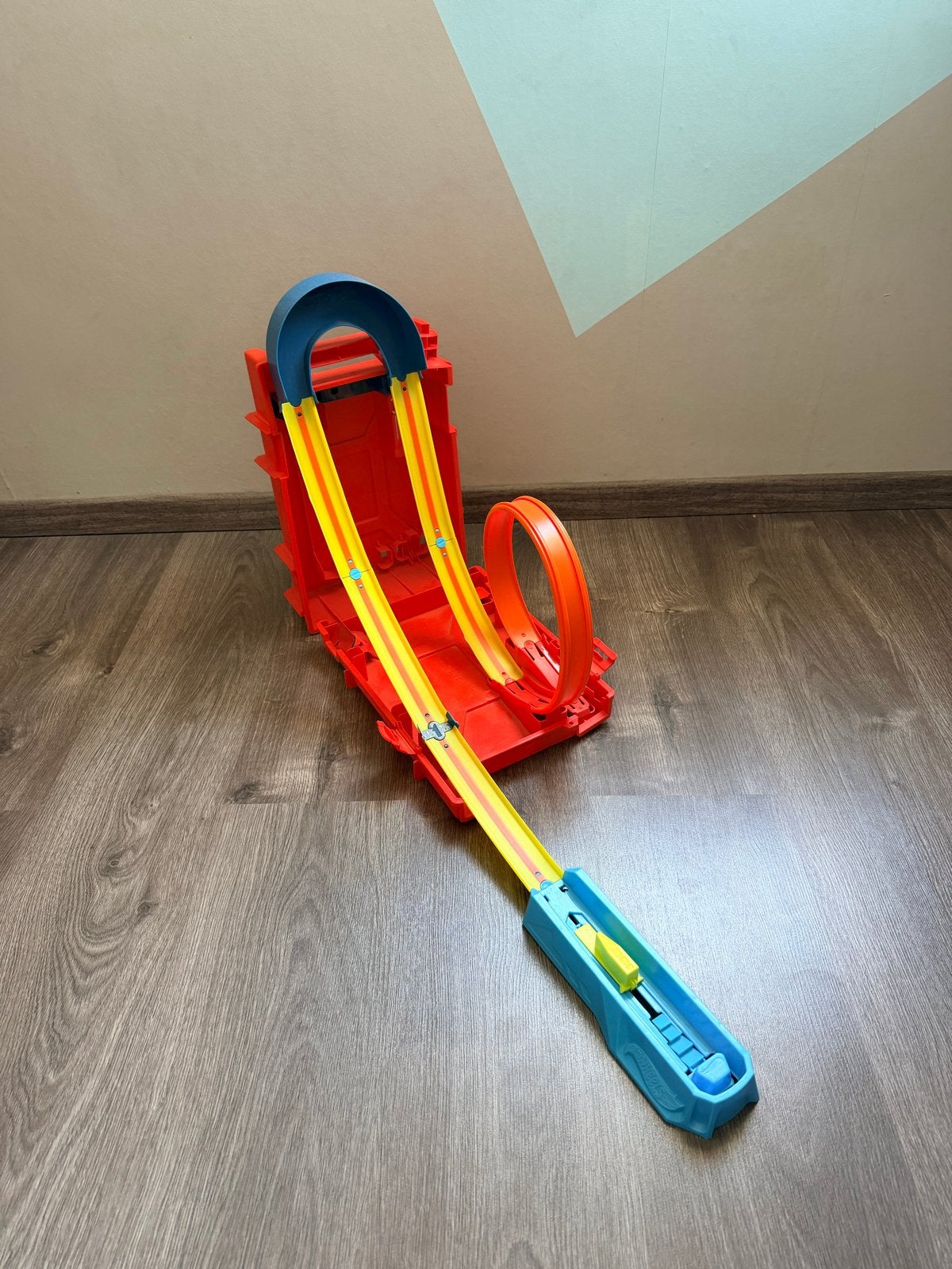 Hot Wheels Racebaan met Looping en Lanceerder, Ophalen of Verzenden, Hot Wheels, Racebaan, Gebruikt