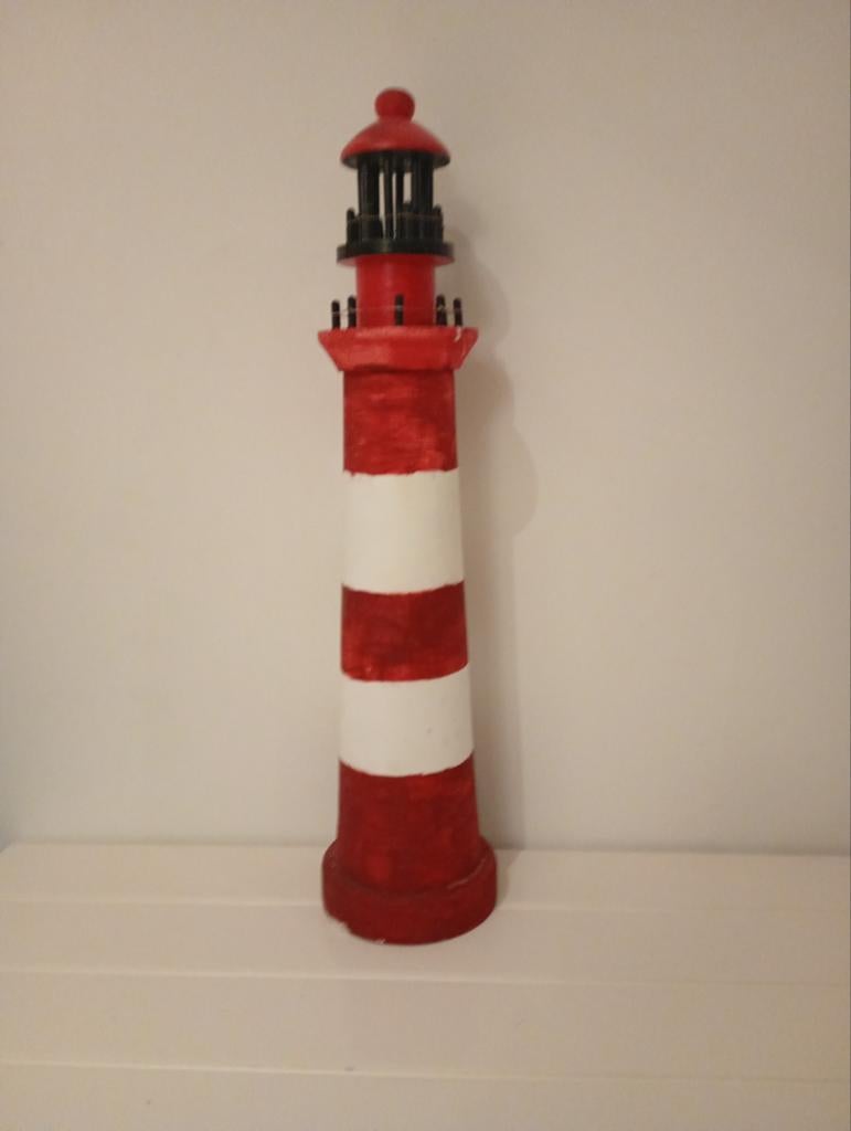 Miniatuur vuurtoren (49 cm hoog, 11 cm breed onderkant), Minder dan 50 cm, Oorspronkelijke maker, Overige typen, Ophalen of Verzenden