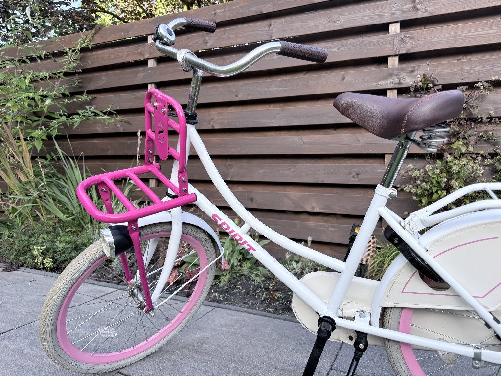 Volare kinderfiets wit met roze 22 inch wielen, Ophalen, Gebruikt, Volare, Terugtraprem