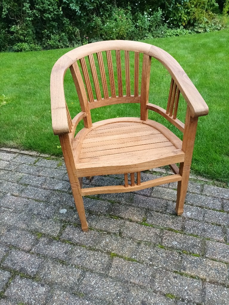 Teakhouten stoel, Huis en Inrichting, Ophalen, Bruin, Klassiek, Zo goed als nieuw