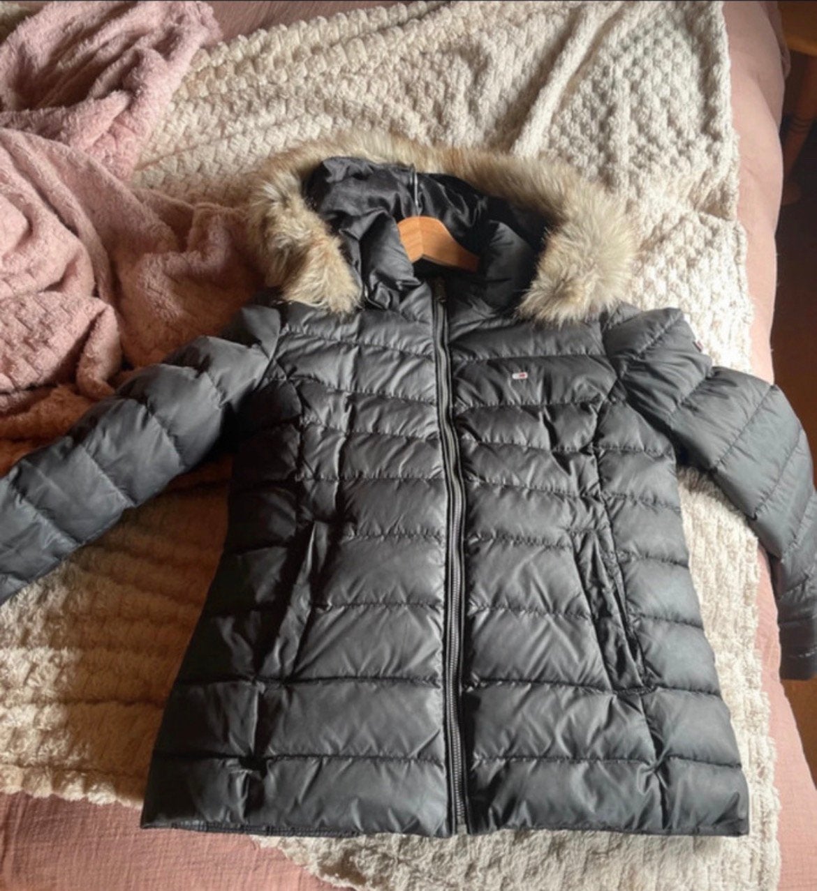 Zgan Tommy Jeans jas, Ophalen of Verzenden, Zo goed als nieuw, Maat 38/40 (M), Zwart