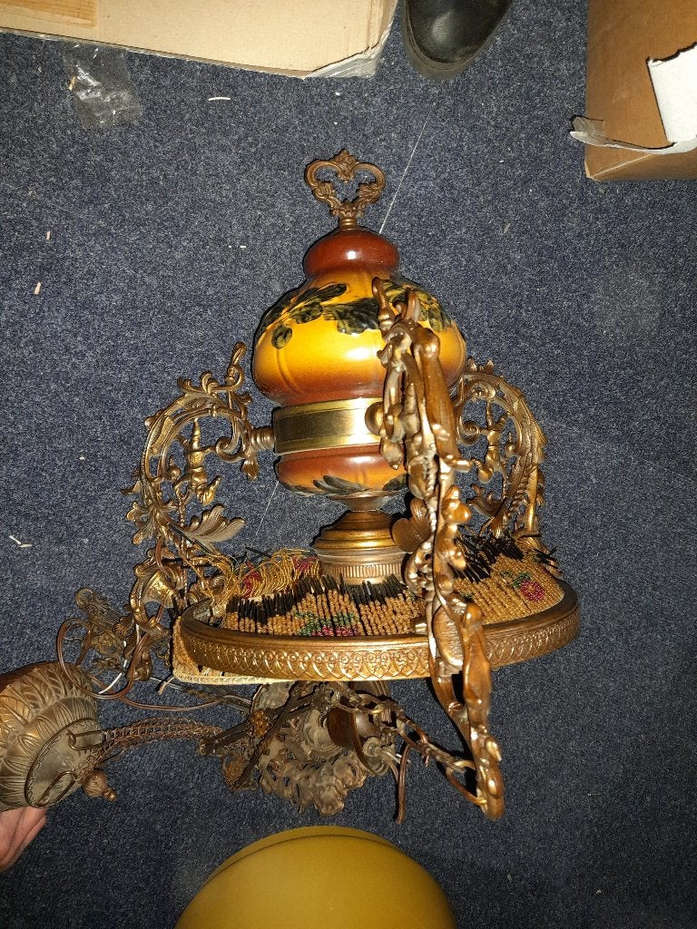 Oude hanglamp, Ophalen, Gebruikt, Glas