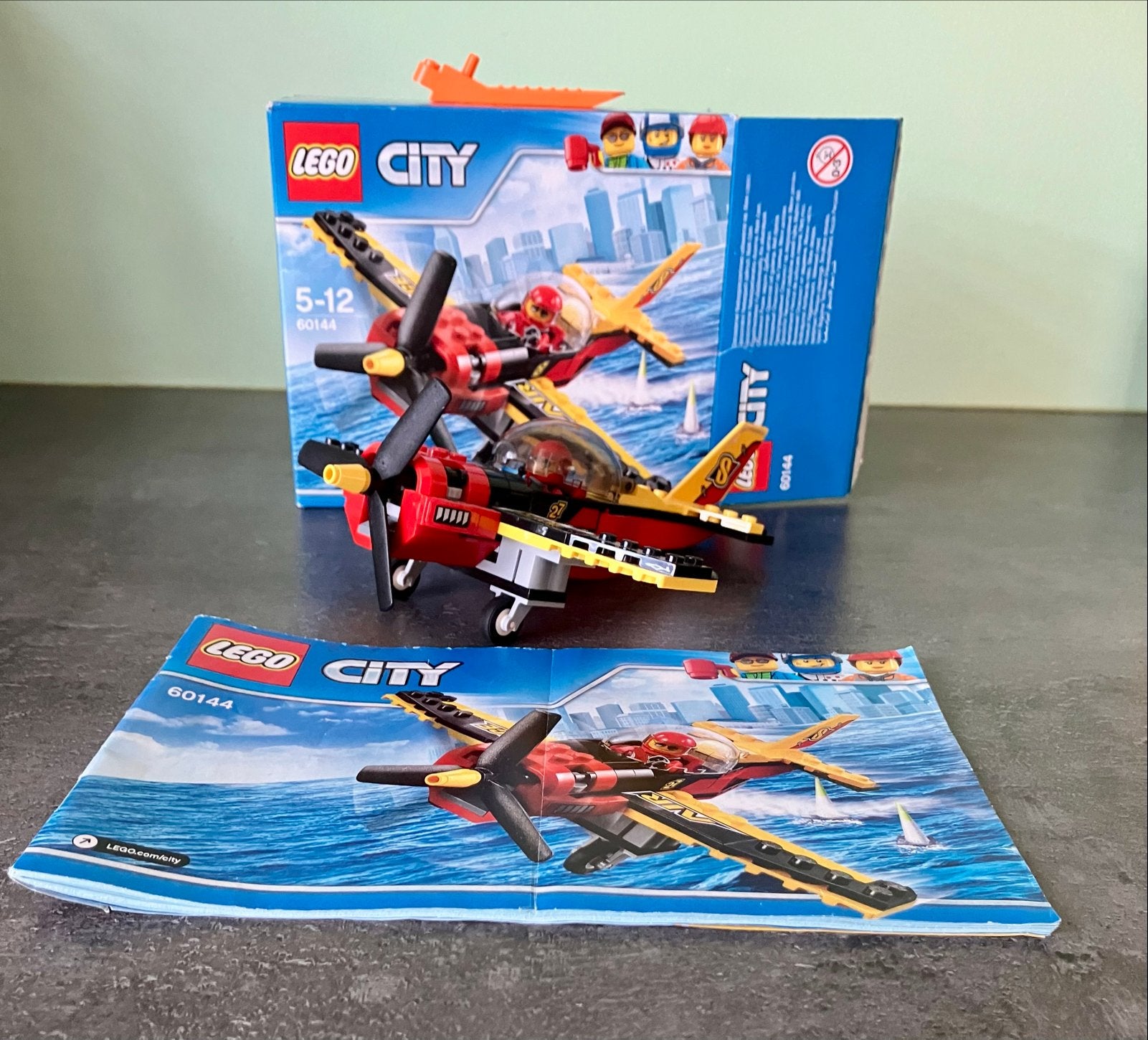 Lego City 60144 Race Vliegtuig met Piloot en Boekje, City, Lego, Ophalen of Verzenden, Zo goed als nieuw