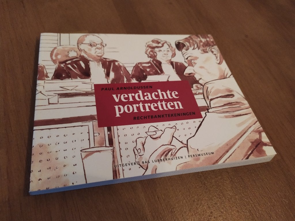 Verdachte portretten - Rechtbanktekeningen, Ophalen of Verzenden, Gelezen, Juridisch en Recht, Nederland