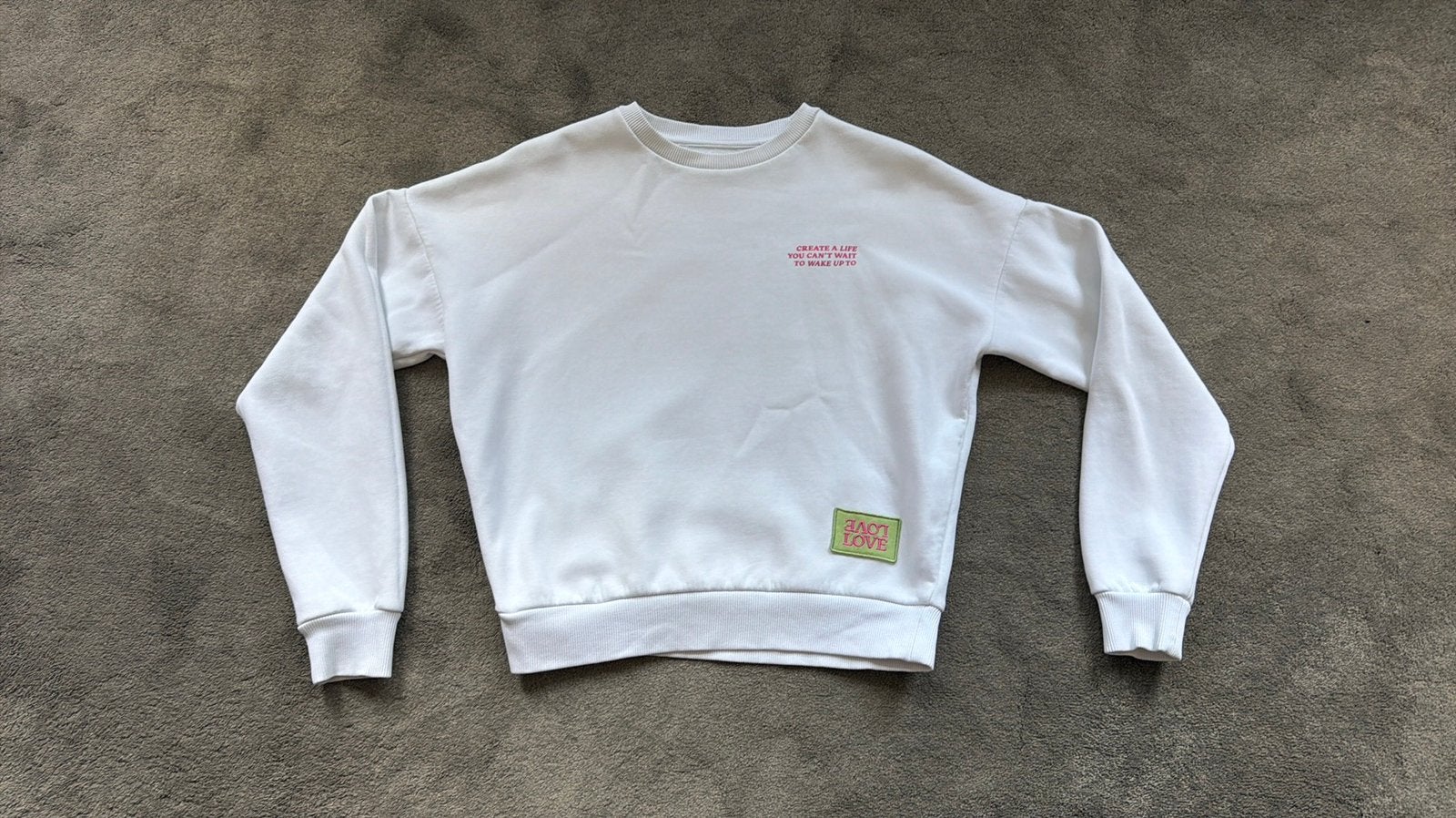 Sweater wit met backprint Melting Stockholm mt M, Ophalen of Verzenden, Zo goed als nieuw, Maat 38/40 (M), Wit