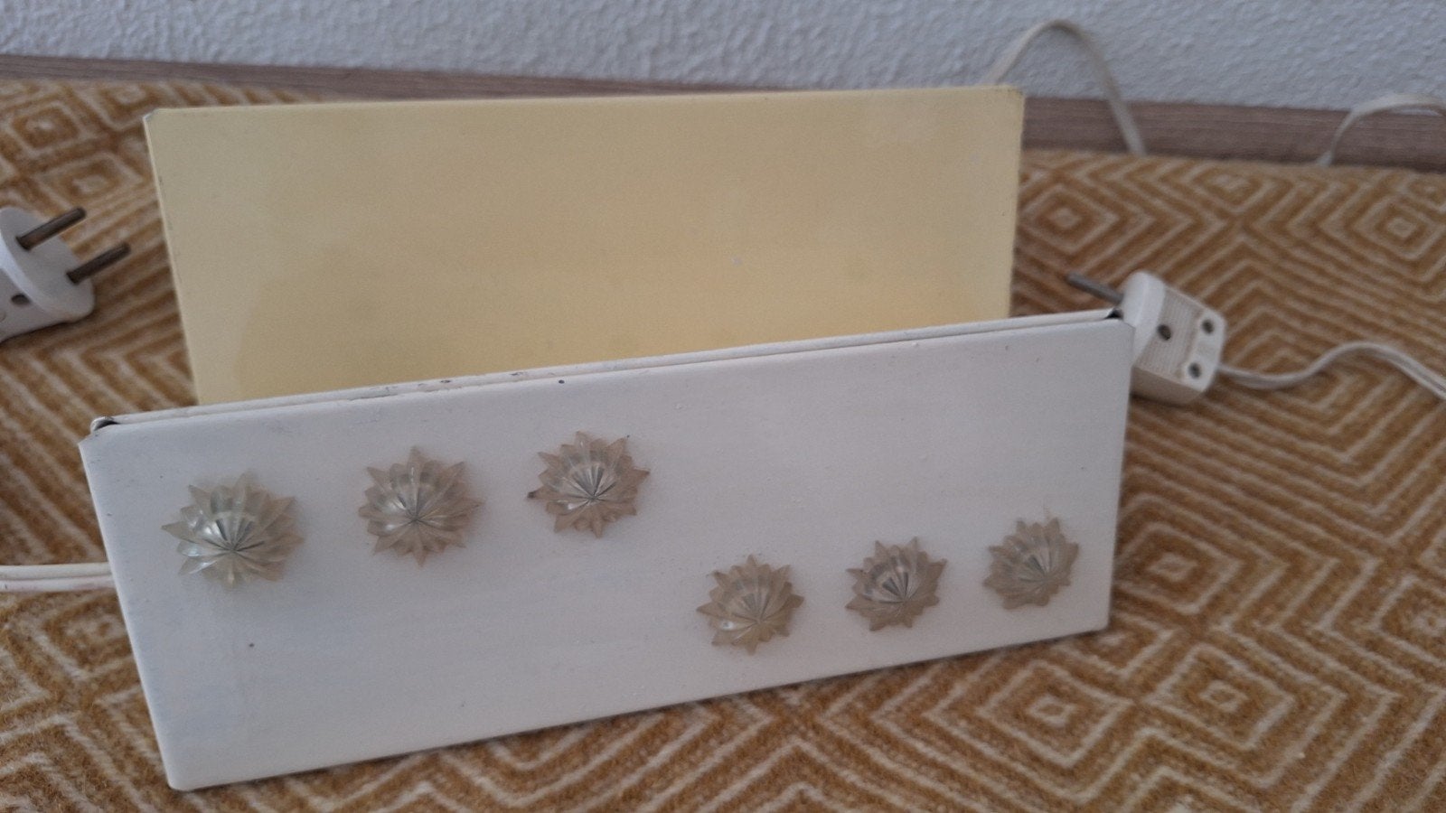 Retro bedlampjes 1960 sterren wandlampjes, Ophalen of Verzenden, Gebruikt, Bedlamp, Beige