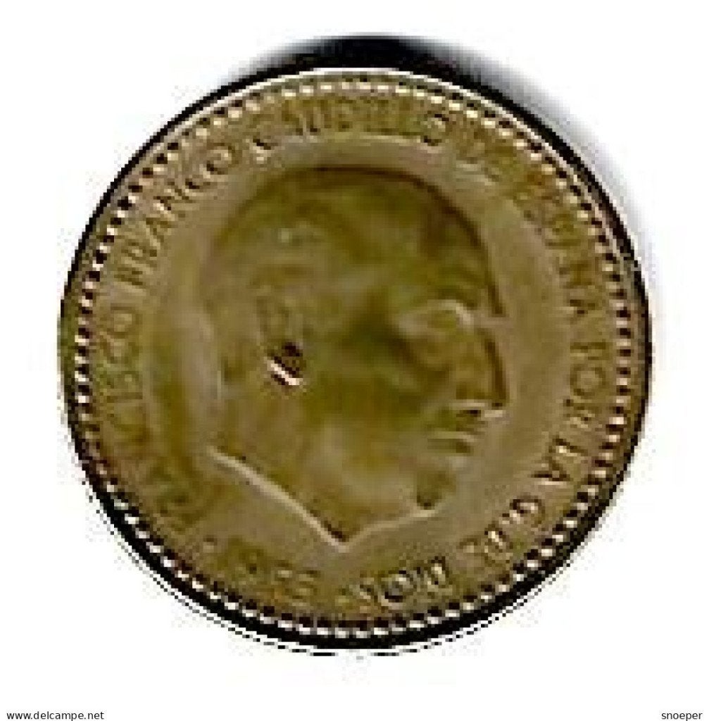 spain 1 peseta 1953 (61) km 775 vf+, Verzenden, Overige landen, Losse munt