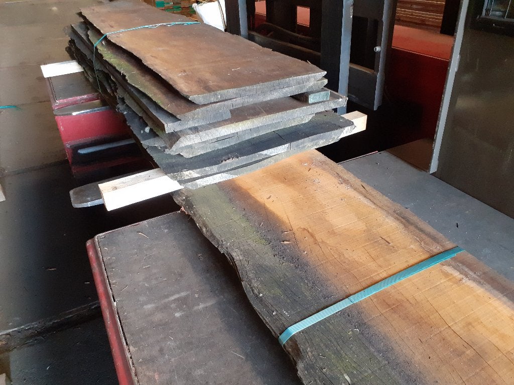 Gebruikte partij 20 stuks hardhout zware schaaldelen € 295,-, Gebruikt, Planken, Ophalen of Verzenden, Hardhout