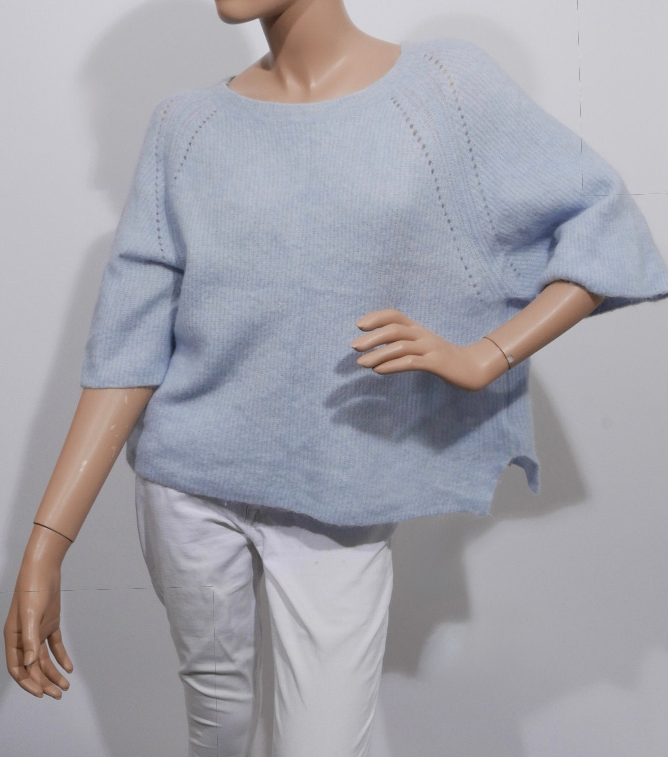 MOS MOSH licht blauw mohair knit truitje maat M, Ophalen of Verzenden, Zo goed als nieuw, Maat 38/40 (M), Blauw