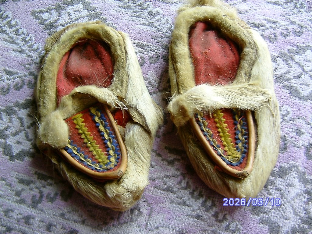 indianen sloffen kinder schoenen handenarbeid borduurwerk, Ophalen of Verzenden