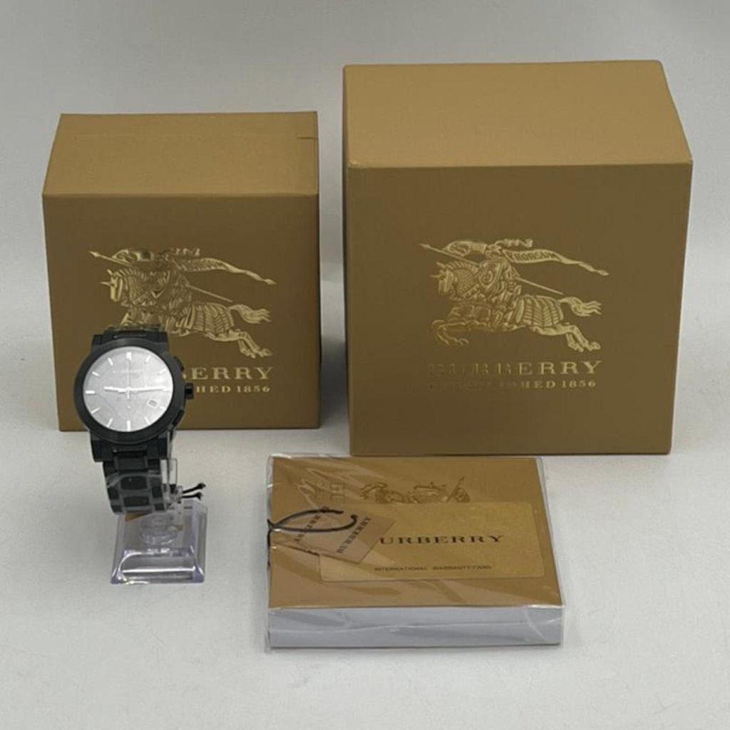 Burberry BU9354 Men's Grey The City Chrono horloge - Nieuw, Burberry, Nieuw, https://www.burberry.com/contact-us/, Horseferry House, Horseferry Road, London SW1P 2AW, Verenigd Koninkrijk