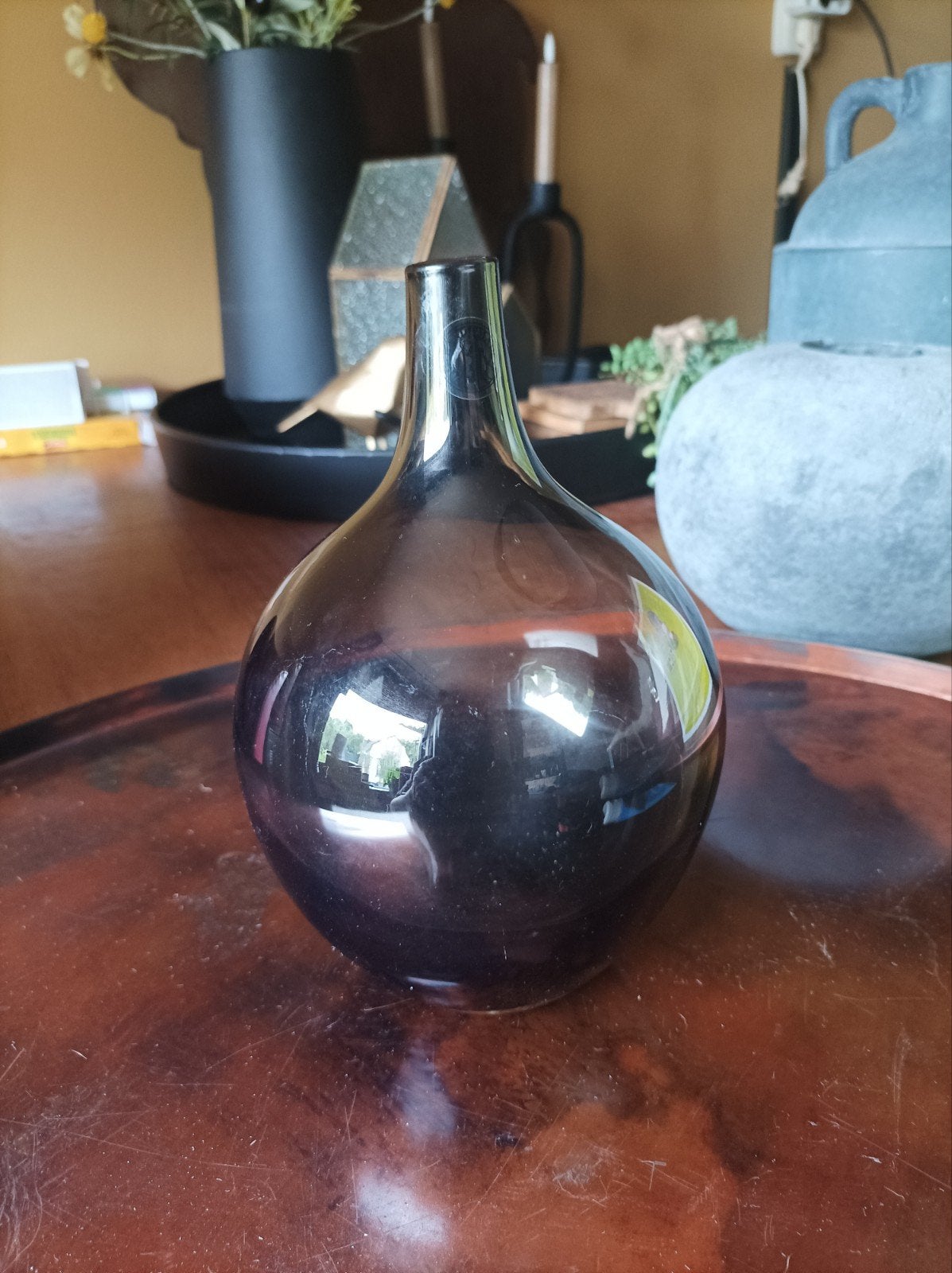 mooi glazen vaasjes, Huis en Inrichting, Woonaccessoires | Vazen, Gebruikt, Zwart, Ophalen of Verzenden, Glas
