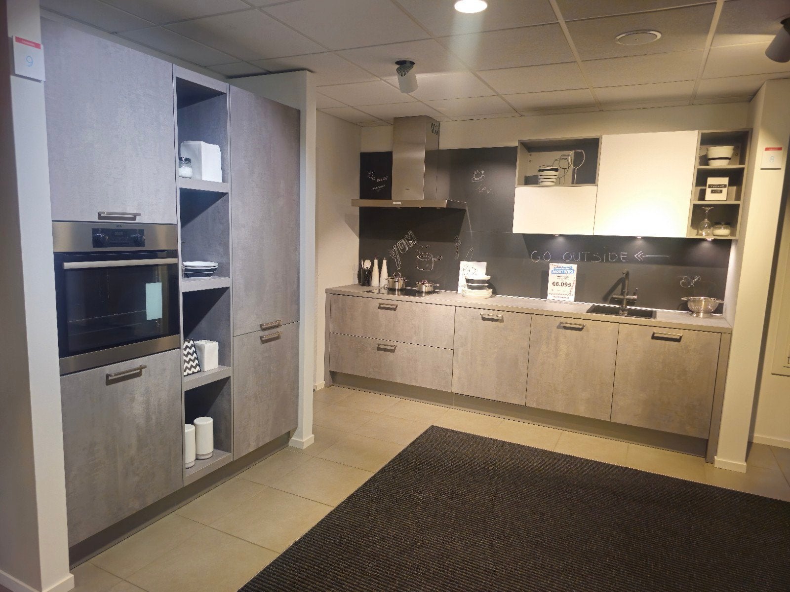 Luxe Betonlook Keuken Compleet met AEG Apparatuur, Huis en Inrichting, Keuken | Complete keukens, Ophalen, Overige typen, Zo goed als nieuw