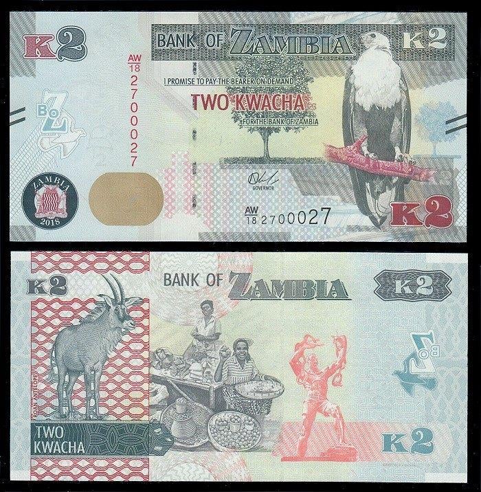 Zambia 2018/2020, 4 nieuwe bankbiljetten (UNC), Verzenden, Zambia, Setje