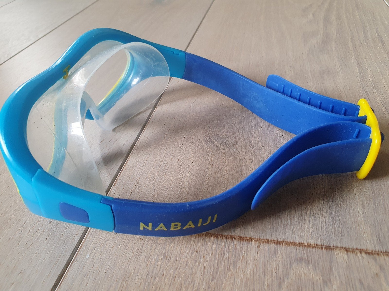 NABAJI Duikbril / Zwembril - Blauw/Geel, Ophalen of Verzenden, Gebruikt, Snorkelmasker