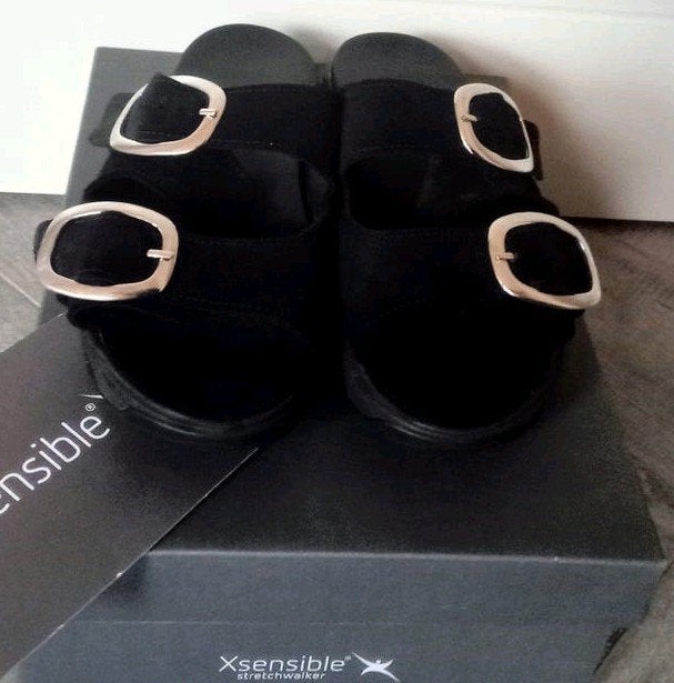 Zwarte Xsensible Slippers Maat 38H - Zgan, Zwart, Ophalen of Verzenden, Zo goed als nieuw, Slippers