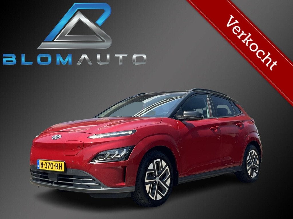 Hyundai Kona EV Fashion 64 kWh FACELIFT SOH 98% ACC+CARPLAY, Auto's, Hyundai, Gebruikt, Zwart, Leder en Stof, Origineel Nederlands