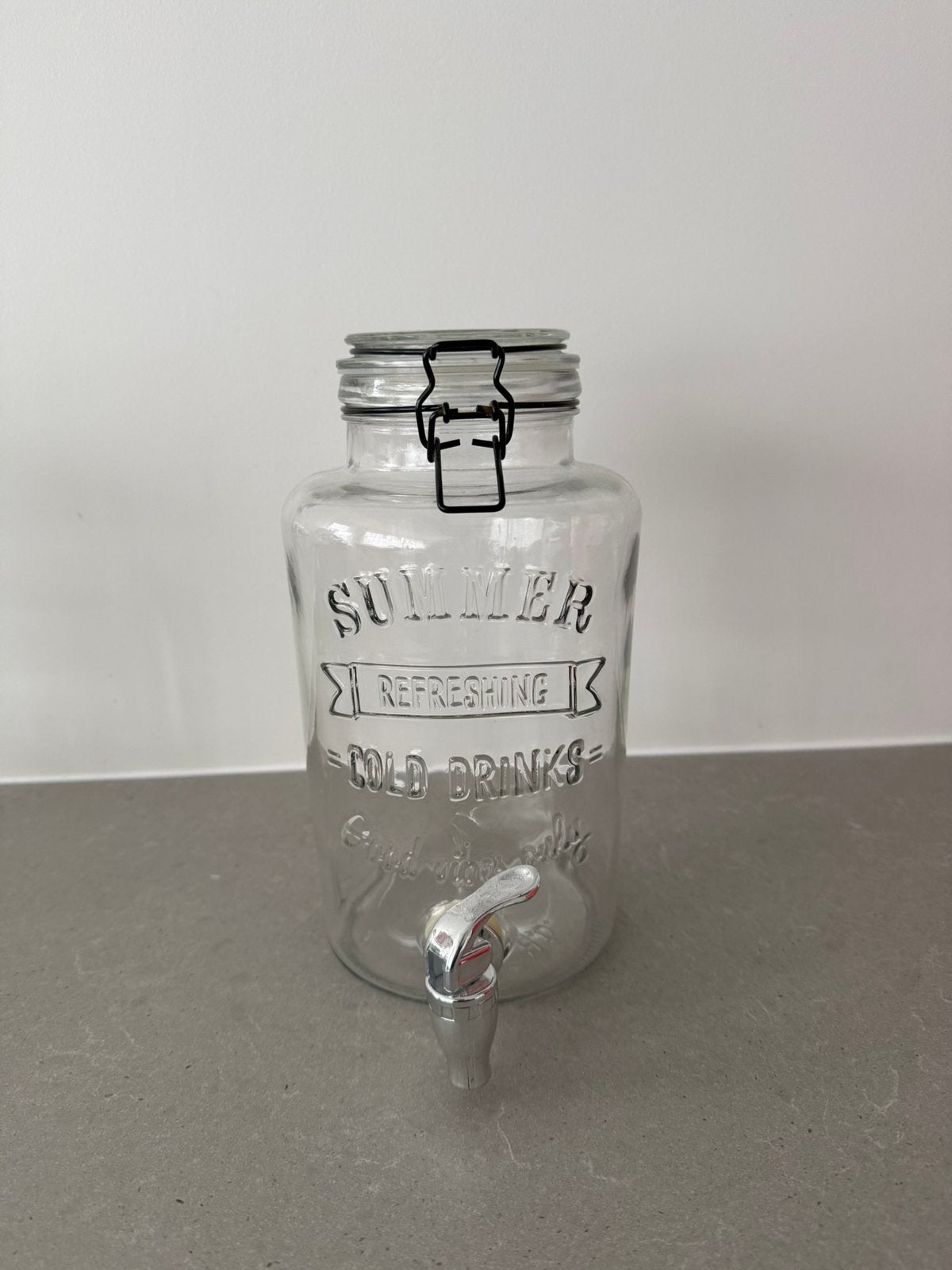 Glazen drank dispenser, Ophalen of Verzenden, Zo goed als nieuw