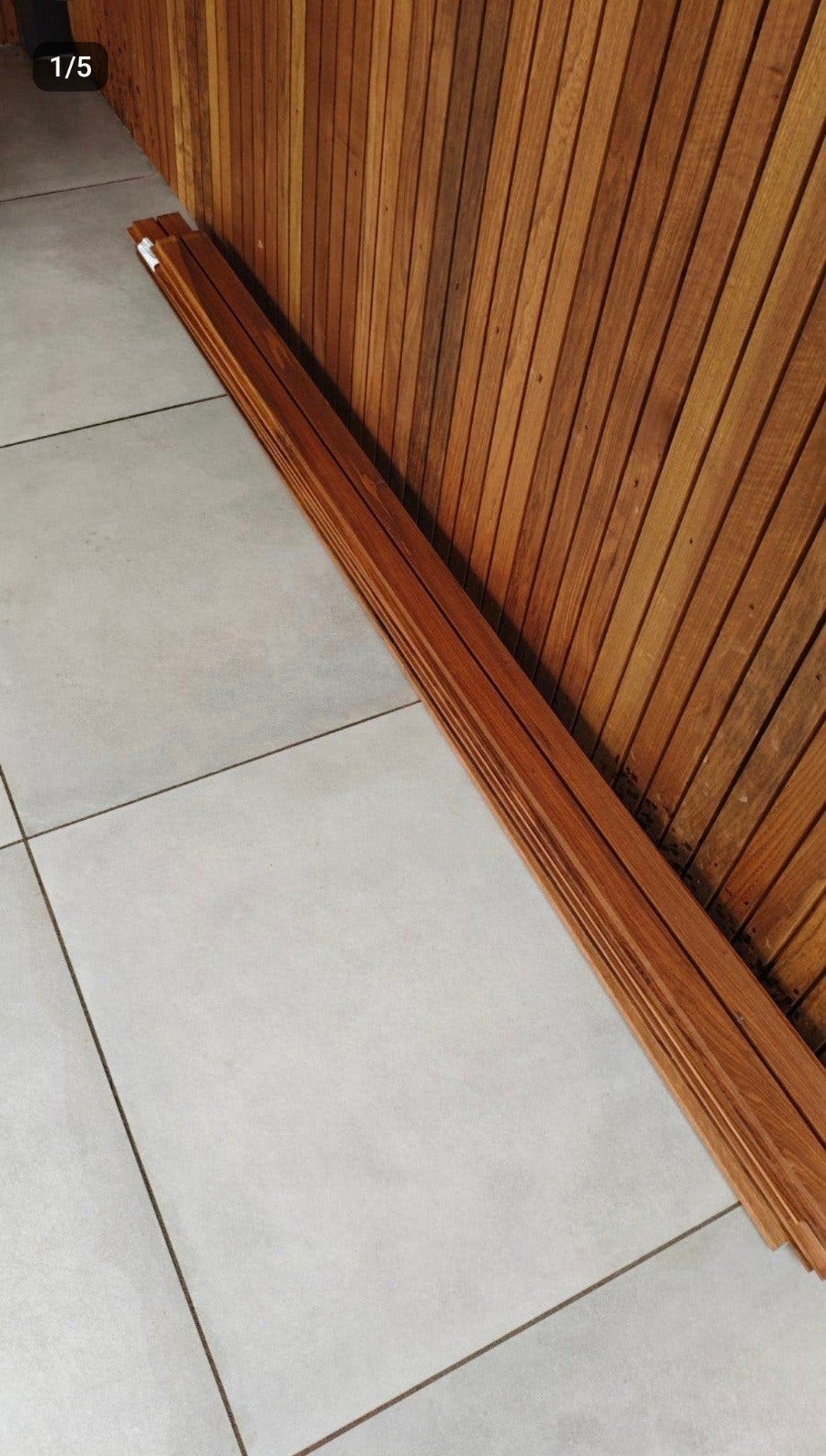 Restpartij thermo fraké hout, Tuin en Terras, Ophalen, Nieuw