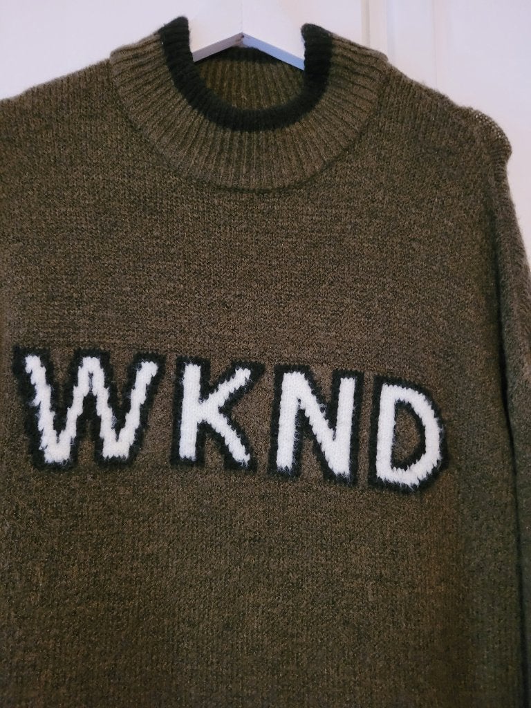 FB sister groene gebreide jurk trui maat M zgan, Kleding | Dames, Maat 38/40 (M), Ophalen of Verzenden, Zo goed als nieuw, Knielengte