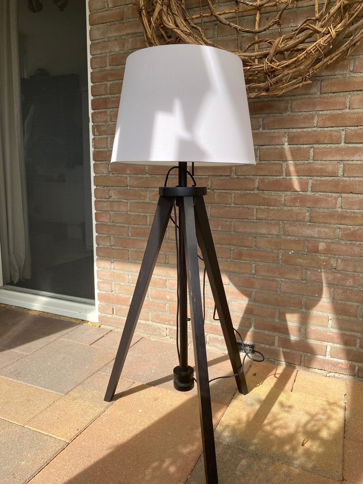 Staande lamp , vloerlamp, Ophalen, Gebruikt, Hout, 100 tot 150 cm