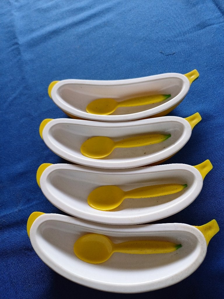 Ijscoupes bananen split met lepels, Ophalen, Overige materialen, Overige stijlen, Overige typen