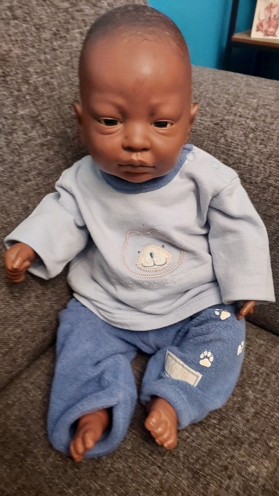 Realistische Babypop - Donkere Huidskleur, Ophalen of Verzenden, Zo goed als nieuw, Pop