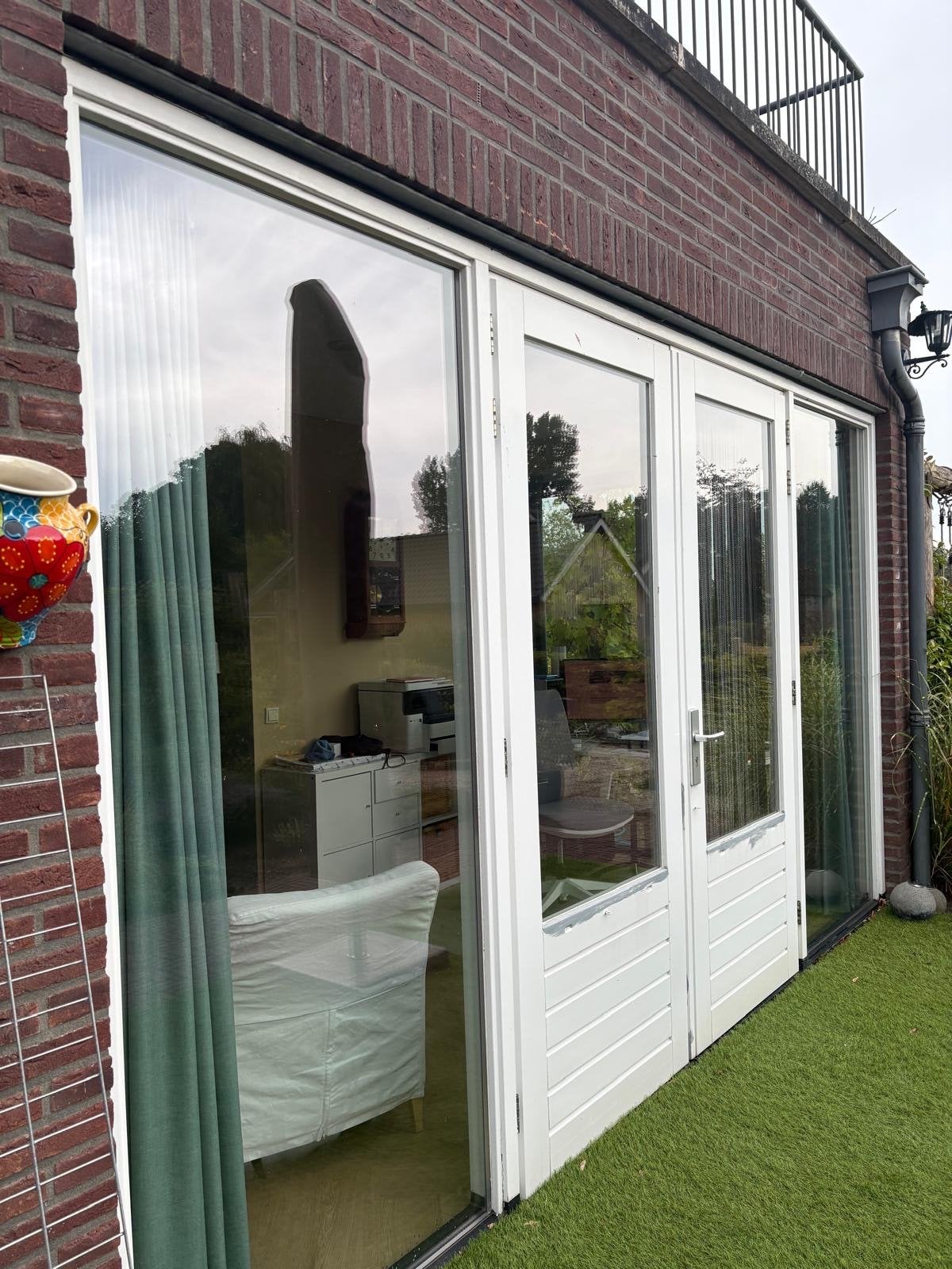 Hardhouten openslaande deuren, Doe-het-zelf en Verbouw, Ophalen of Verzenden, Gebruikt, Hout, Buitendeur